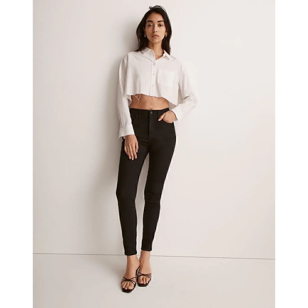NWT Madewell 10" High-Rise Skinny Jeans in Black Frost, Size 25